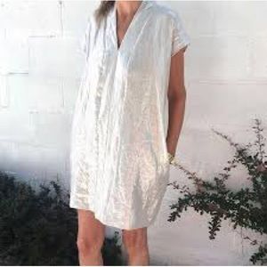 Horses Atelier short smoking dress in double lined striped gauze size 3